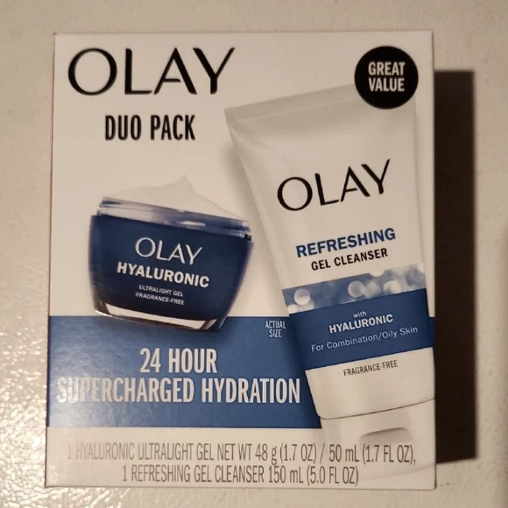 🚨🚨Last Chance🚨🚨Olay Duo Pack Hyaluronic Gel Cleanser and Moisturizer